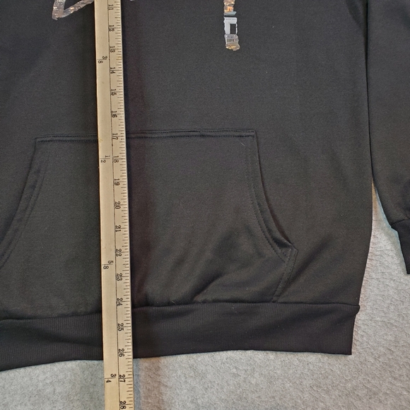 Stussy Hoodie Sweatshirt Men's Size Med Black Long Sleeve Pullover Center Logo - Picture 5 of 11